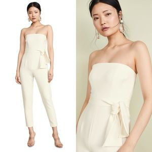 Black halo harbor waist tie strapless jumpsuit FINAL PRICE NO OFFERS